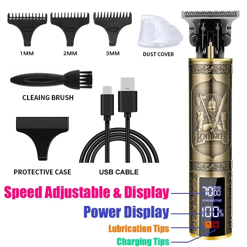 Cordless Hair Trimmer Vintage Hair Clipper USB