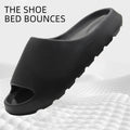 Men's EVA Home Bathroom black slip-on sandal with open toe, textured footbed and chunky anti-slip sole