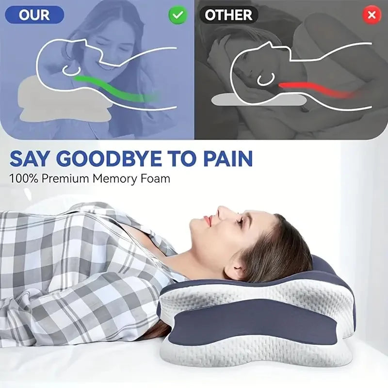 Pillow for Neck Support ECervical rgonomic Butterfly  Memory Foam Pillows for Sleeping Side Back Stomach Orthopedic Bed Pillow