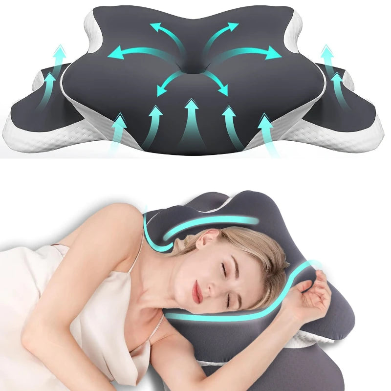 Pillow for Neck Support ECervical rgonomic Butterfly  Memory Foam Pillows for Sleeping Side Back Stomach Orthopedic Bed Pillow