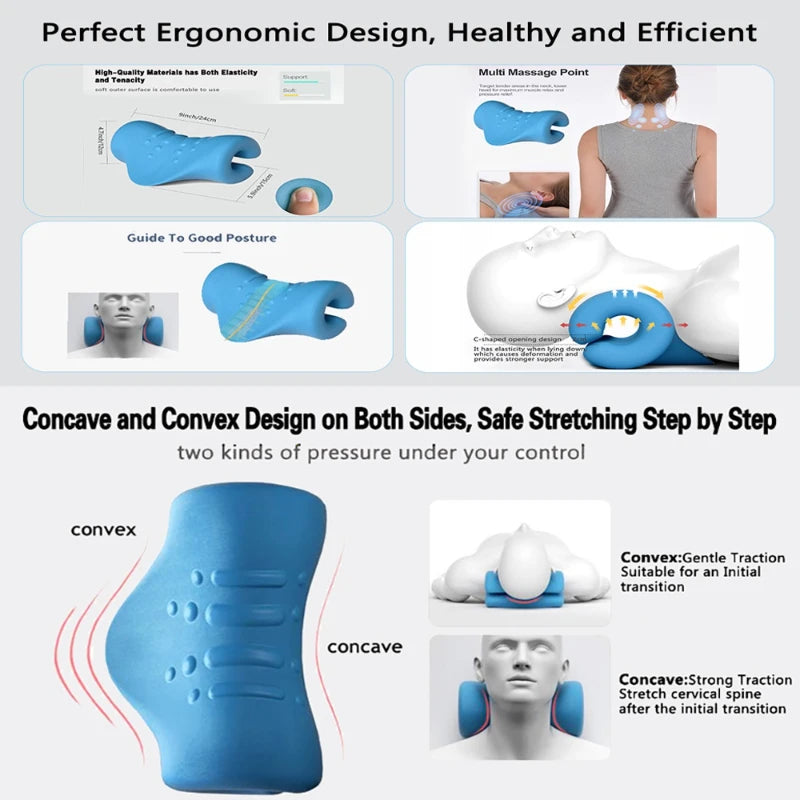 Cervical Massage Pillow Gravity Muscle Relaxation Gravity Pad Cervical Massage Traction Neck Stretcher Massage Tool