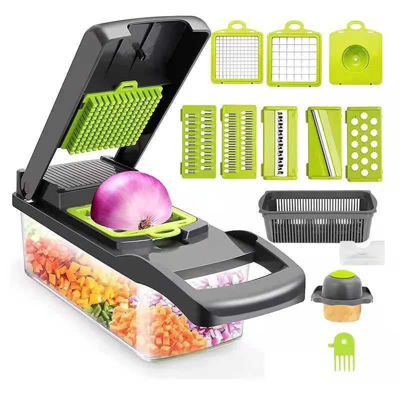 Multifunctional Portable Kitchen Chopper Vegetable Shredder Slicer, Potato Carrot Grater, Fruit Veggie Home Food Processor